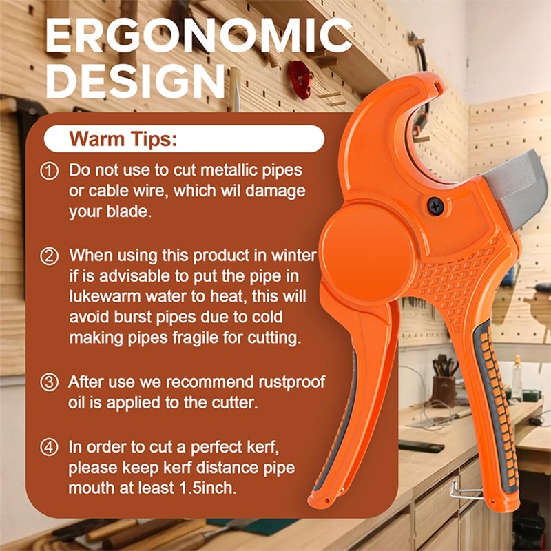 Kerry Pvc Pipe Cutter Up To 2-1/2 O.D. Ratcheting Heavy-Duty Pex Poly Pe gallery