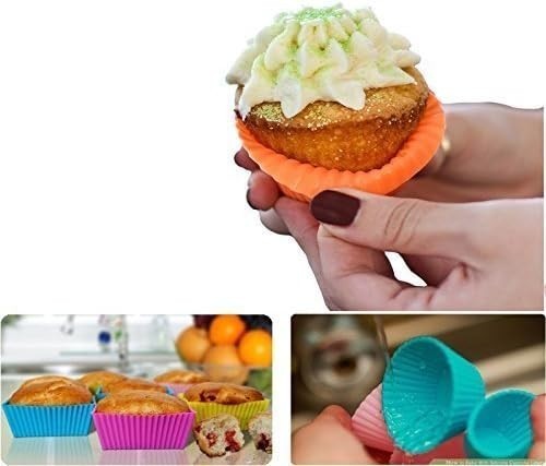 36 Pack Silicone Cupcake Liners Muffin Baking Cups Liners Reusable Non-Stick gallery
