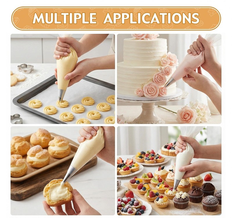 Piping Bags 200 Pcs 13 inch Pastry Disposable Icing Bags, Anti Burst Cake Dec... gallery
