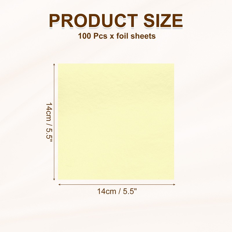 100pcs Leaf Sheets, 5.5" x 5.5" Metallic Foil Leaf Paper Champagne Silver gallery