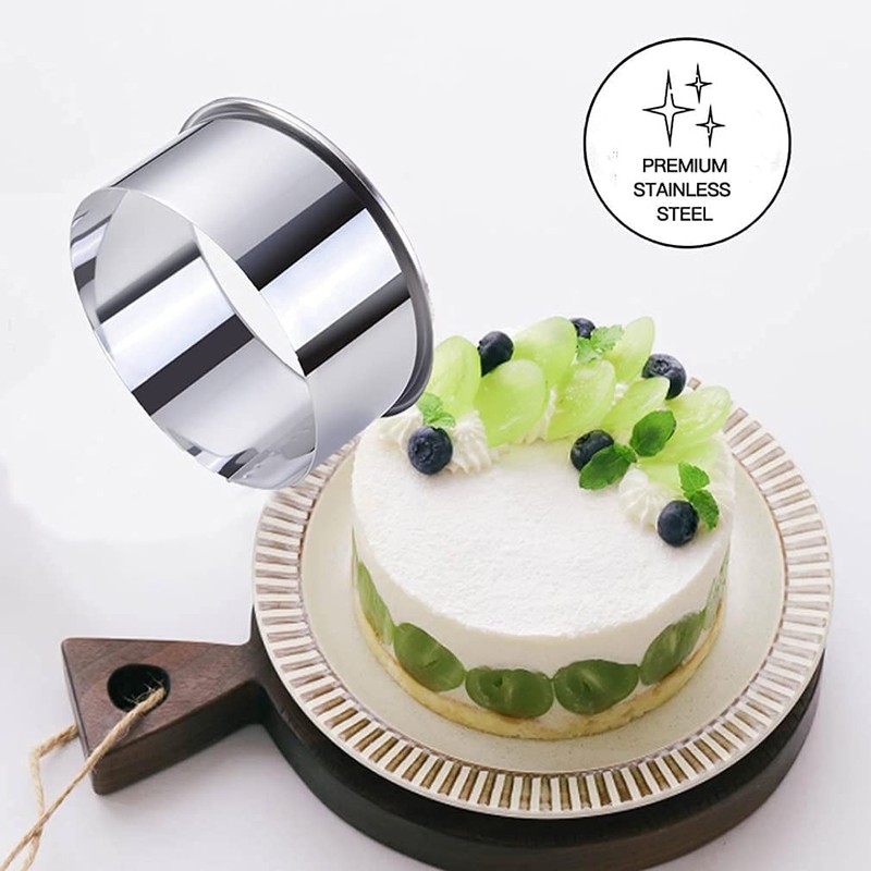 KSPOWWIN 5 Pieces Biscuit Cookie Cutters Set,Stainless Steel Circle Round Coo... gallery