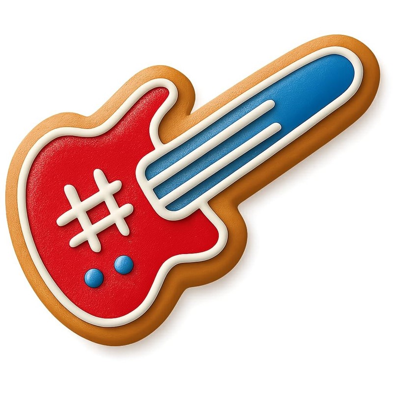 Headless Bass Guitar Cookie Cutter & Stamp, Fondant & Clay - 4x2.2 gallery