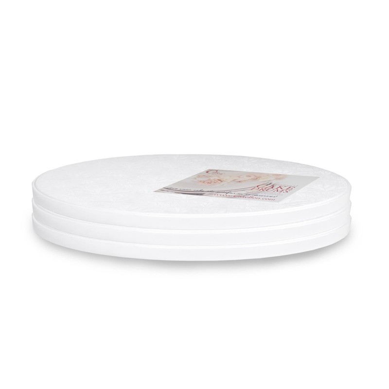 Cake Boards Plastic – 12 Inch White Drums 3-Pack – Professional Cake Rounds
