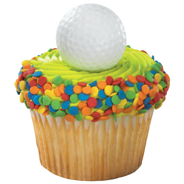 12 Golf Ball Cup Cake Rings Topper Golfer Golfing Birthday Party Goody Bag Favor gallery