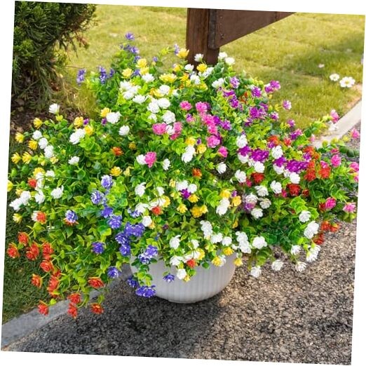 Bundles Artificial Flowers for 12 Mix1(purple+red+pink+white+yellow+fuchsia)