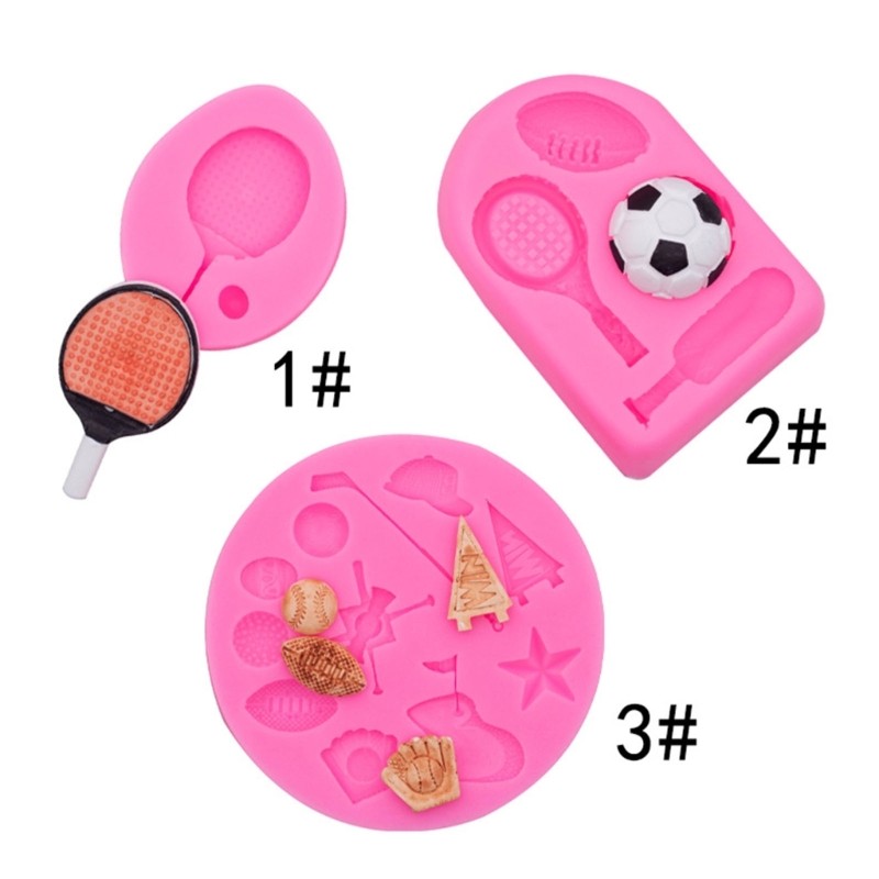 Table Tennis Football Silicone Mold Chocolate Candy Mold for Diy Dessert Mold gallery