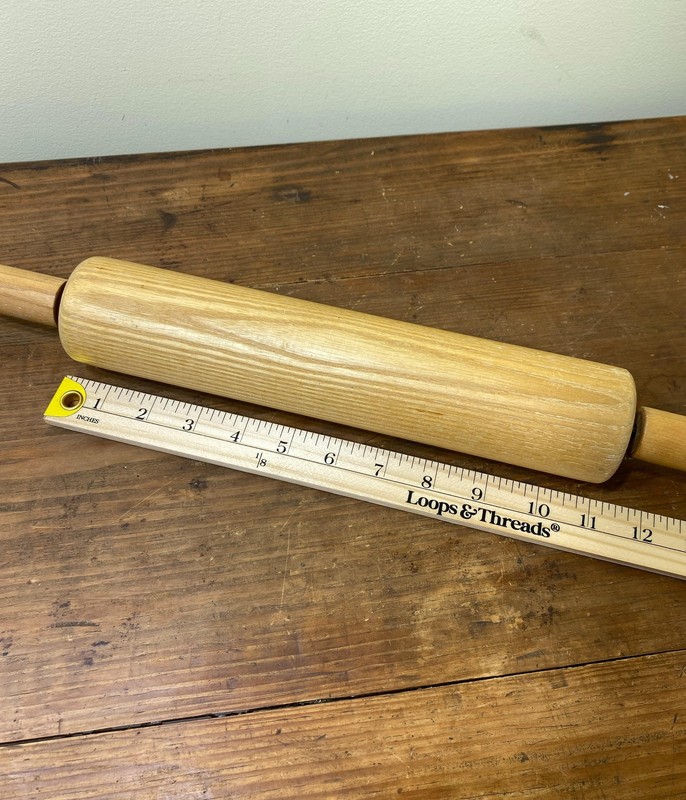 Wood Rolling Pin Brown Handles Kitchen Baking Pastry Tool Solid Barrel Dough gallery