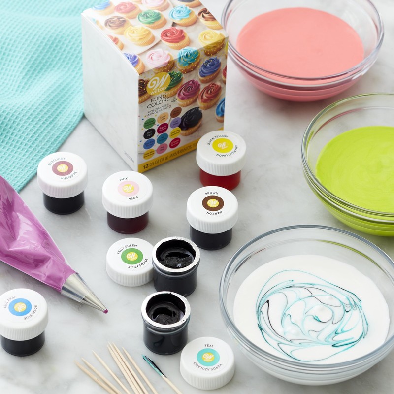 Edible Gel Food Coloring Set for Cake Decorating & Baking Variety Pack of 12 Eac gallery