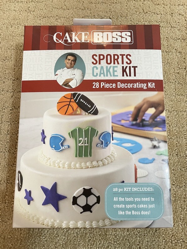 Cake Boss Sports Cake Kit 28-piece Decorating Kit Cake Cookie Fondant Baseball