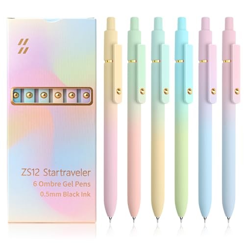 UIXJODO 6 Pcs Gel Pens 0.5mm Quick Dry Black Ink Pens Fine 6 Pcs Ombre Gold gallery