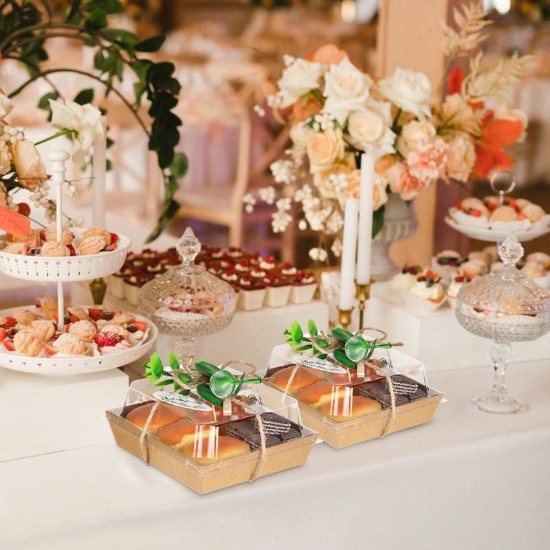 36 Sets Charcuterie Boxes with Clear Lids, Wedding Cake Boxes for Guests Disp... gallery