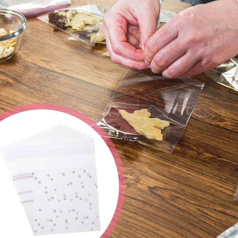 100 Pcs Cellophanes Bags, 7 x 4.7 Inch with 100 Pcs Stickers, Clear gallery