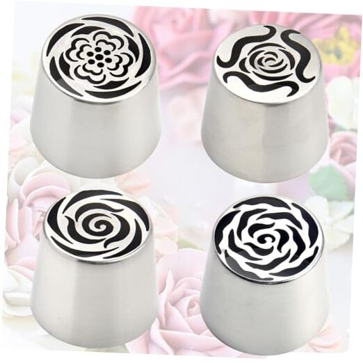 4pcs Russian Piping Tips Set Stainless Steel Flower Icing Tips for Extra Large gallery