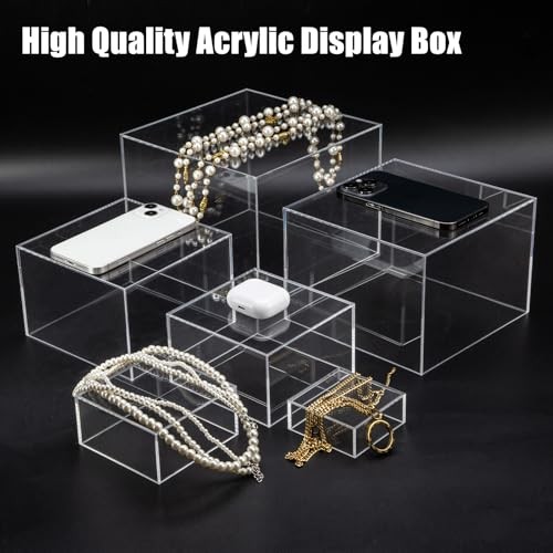 6Pcs Clear Acrylic Boxes for Display, Food Risers for Buffet Table Party gallery