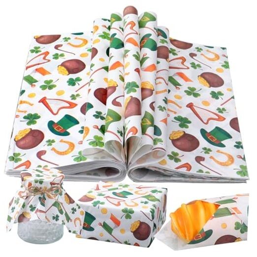 100 Sheets St. Patrick’s Day Wax Paper for Food Irish Style Multicolor