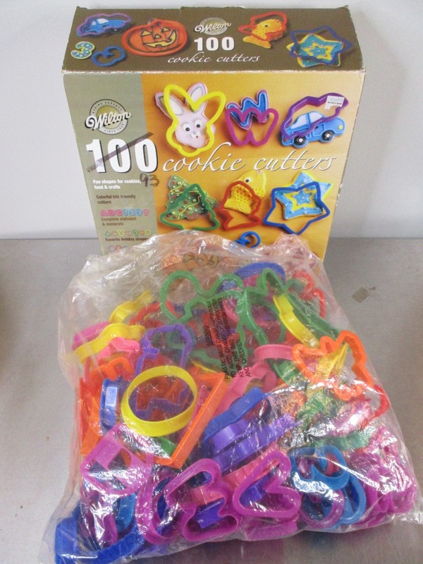 Lot of 93 Wilton Plastic Cookie Cutters Alphabet Animal Holiday Shapes Mixed