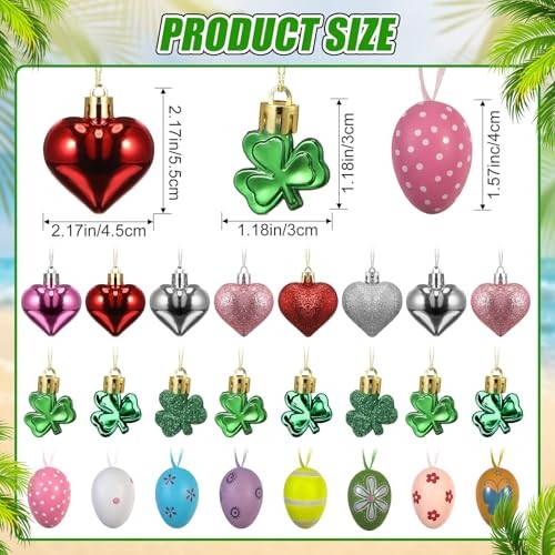 72 Pcs Easter Ornaments for Tree Valentines Day Tree Plastic Glitter Style gallery