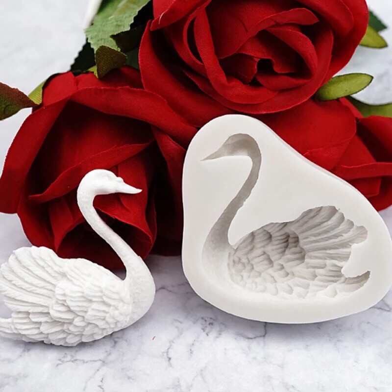 Silicone Swan Fondant Chocolate Sugarcraft Decoration Mould Clay Resin