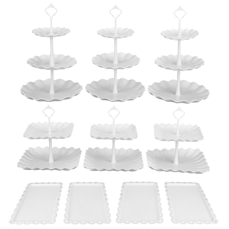 10Pcs Dessert Table Display Set Cookie Dessert Trays Cake Stand Set for Party gallery