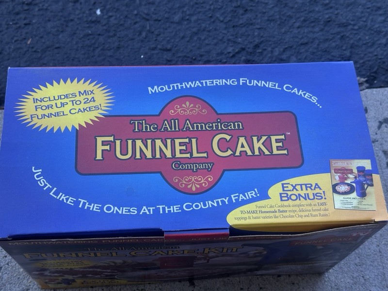 All American Funnel Cake Company kit, allows you to make funnel cakes at home