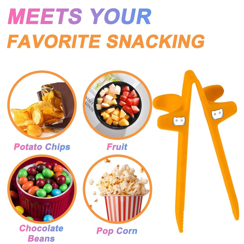 Finger Chopsticks for Snacking Grabber & Chip Helper Tool Reusable Non-Slip gallery