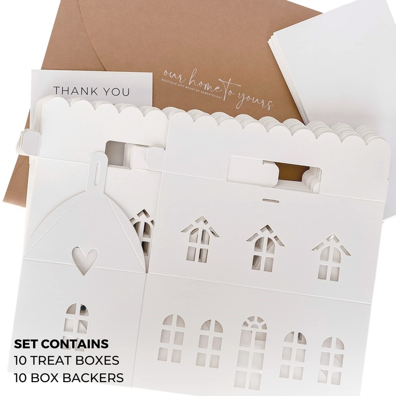 10 Pcs Large Mansion House Shaped Gift Boxes for Treats, Dessert, Fancy Cooki... gallery