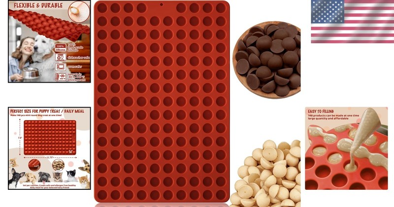 Oven-Safe Mini Silicone Molds: 148 Cavities for Homemade Dog Treats & Candies gallery