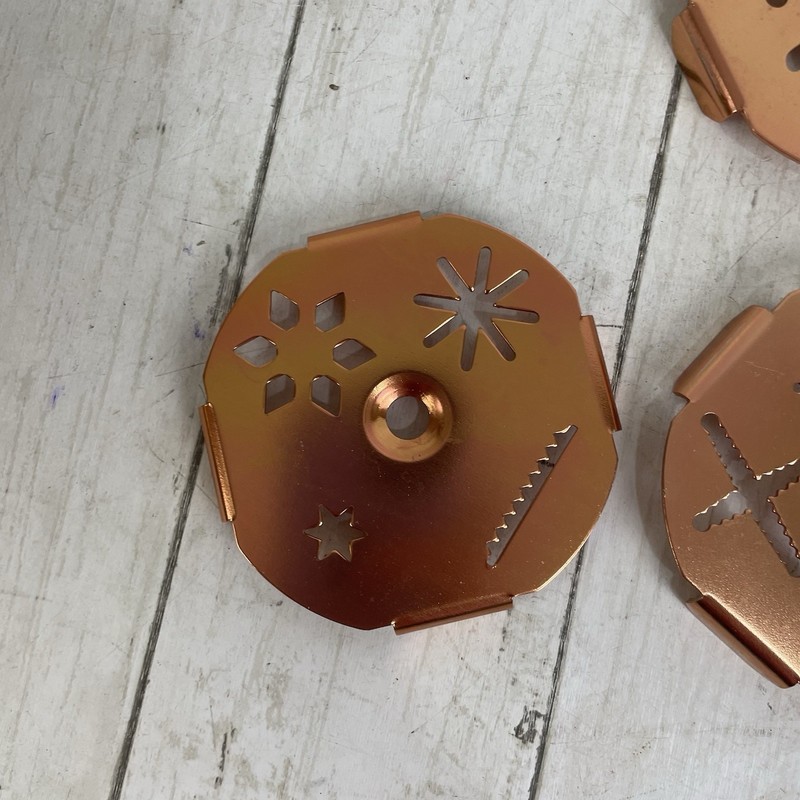 Vintage 1960's Mirro Dial-A-Cookie Copper Aluminum Crank Cookie Press w/ 3 Discs gallery