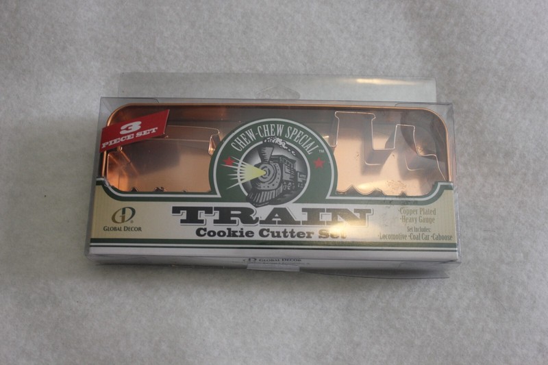 Global Decor “Chew Chew Special” 3 Piece Train Cookie Cutter Set Copper Plated