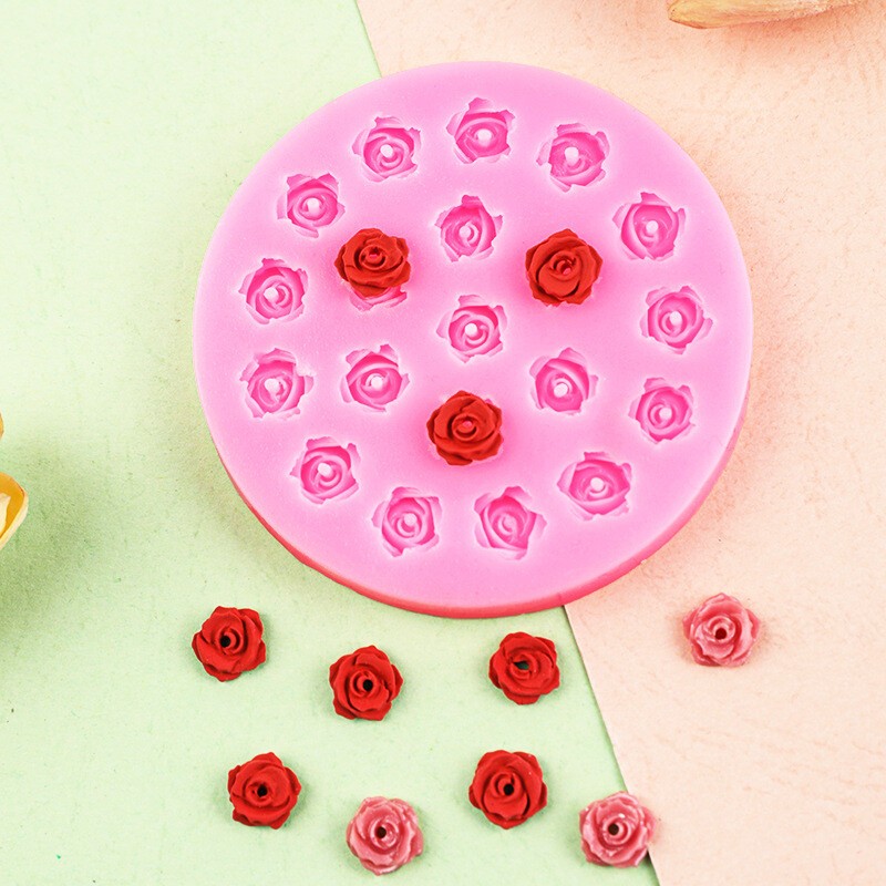1/2X Mini 3D Cherry Rose Flower Silicone Mold Fondant Cake Decorating Mould Tool gallery