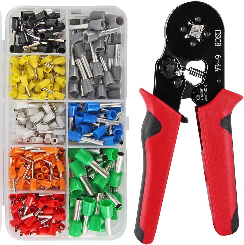 Ferrule Crimping Tool Kit, Crimper Plier with 400PCS Wire Ferrules Kit Wire End