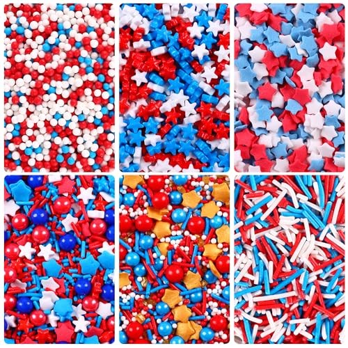 Edible Nonpareils Red White and Blue 4th of July for Cake Patriotic Sprinkles gallery