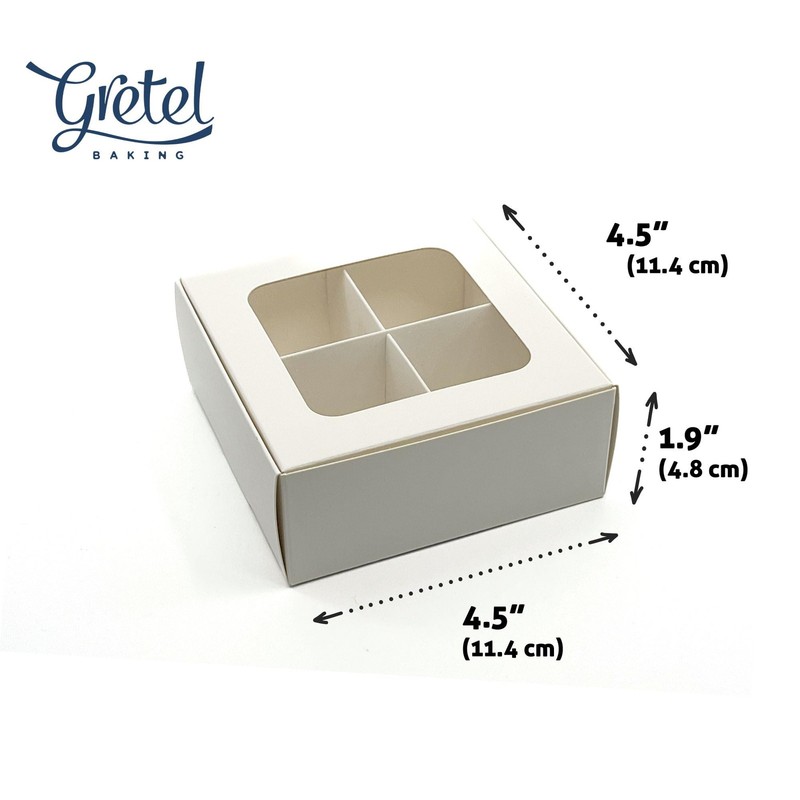 20 PCS 4.5x4.5x2 Inch Bakery Treat Boxes Windows Dividers Cookie Cupcake Gift gallery