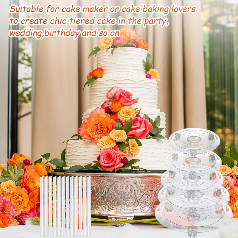 40 Pieces Plastic Cake Dowel Rods Set 20 White Cake Sticks Support Rods, 5 Cake gallery