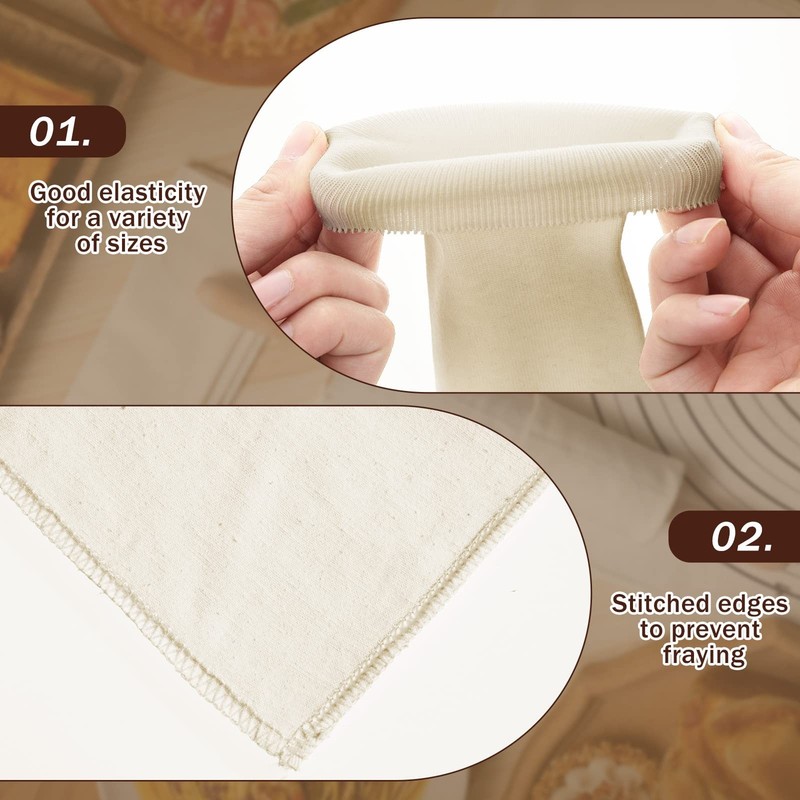 Tessco 6 Pieces Pastry Cloth and Rolling Pin Cover Set 25 x 20 inches, Beige gallery