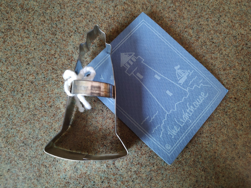 NWT Lighthouse Shaped Cookie Cutter Metal 5 Inch Nautical Lake with Recipe Card