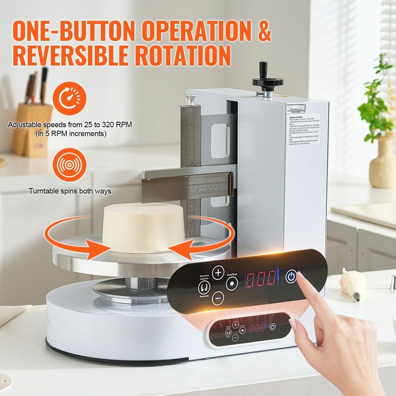 Cake Frosting Machine 4-12in, 25-320RPM, White gallery