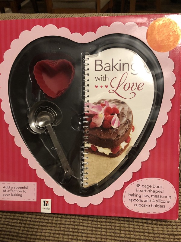 Hinkler Heart Shaped Baking With Love Kit. Recipe Book, Heart Shaped Extras.
