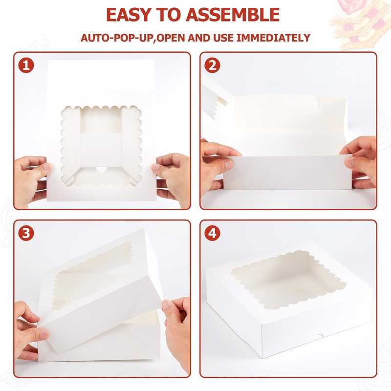20 Pcs Chocolate Covered Strawberry Boxes with Window, Auto-Pop-Up 8x8x2.5 in... gallery