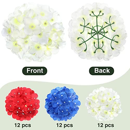 36 Pieces Hydrangea Flowers 4th of July Fake Full Hydrangea Multi Color gallery