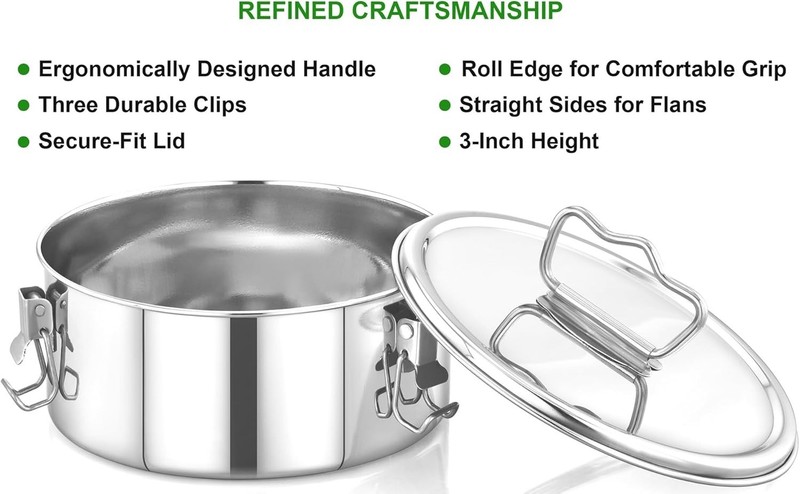 Molde Para De Flan Acero Inoxidable Stainless Flan Mold Capacidad 63 fl. oz NEW gallery