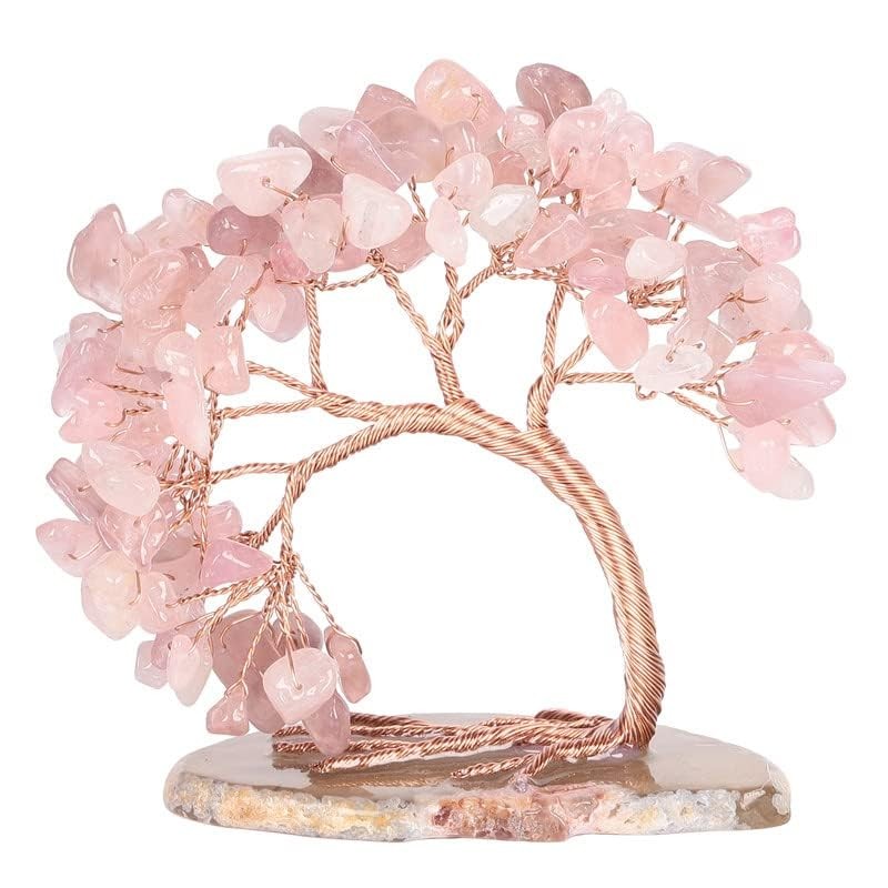 Sumgiftforall Handmade Crystal Money Tree On Agate Slice Tree Of Life Bonsai gallery