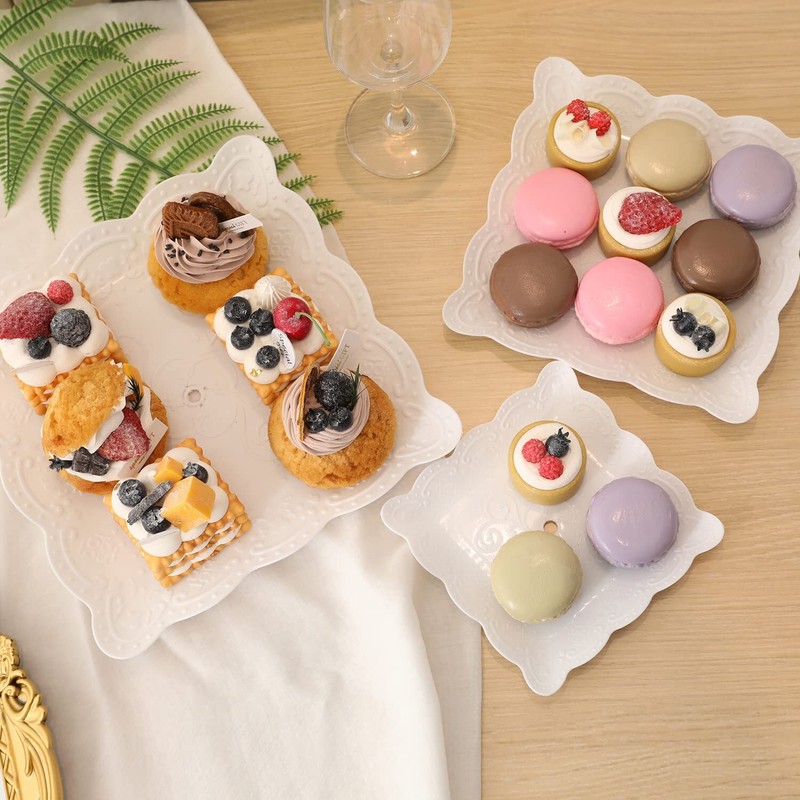 2Pack 3-Tier Square Cupcake Stand Dessert Tray for Tea Party Baby Shower Wedding gallery