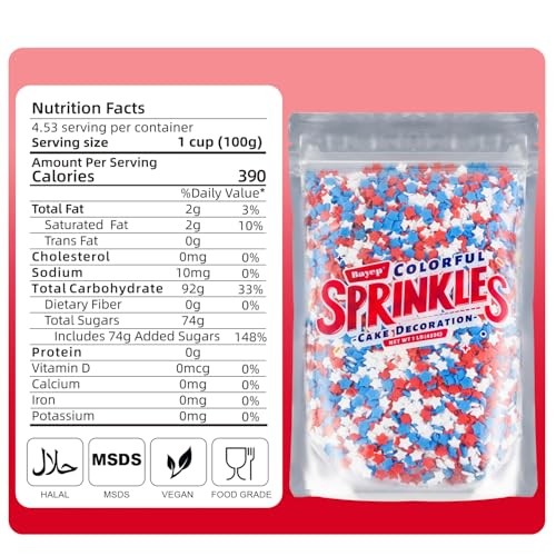 Red White and Blue Sprinkles for 4th of July – 16 oz Patriotic Patriotic star gallery