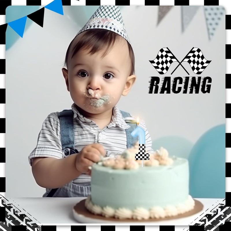 Racing Car Birthday Number Candle Race Car Themed Birthday Candles Cake Topper gallery