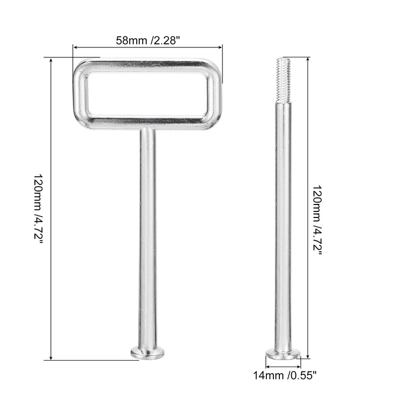 2 Set 3-Tier Cupcake Stand Hardware Fittings for Cake Stand, Square Silver gallery