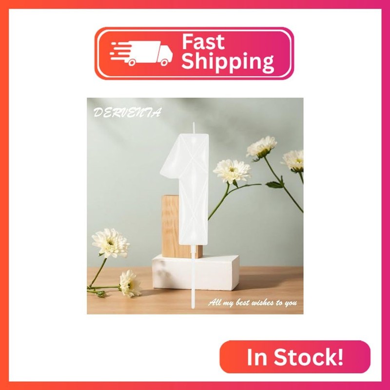 DERVENTA Large Birthday Candle Number 3D Bubble Style 3.7 inch Party Celebration gallery