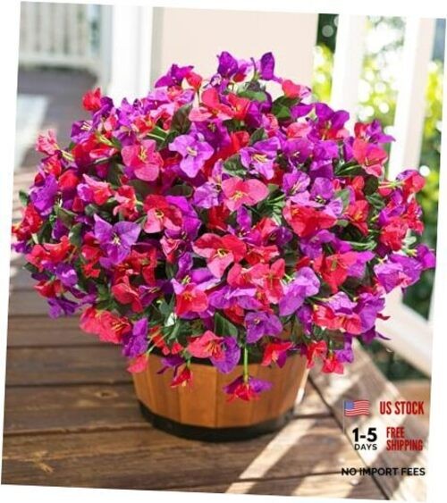 Artificial Flowers for Outdoors Fake Bougainvillea Spring Purple+hotpink