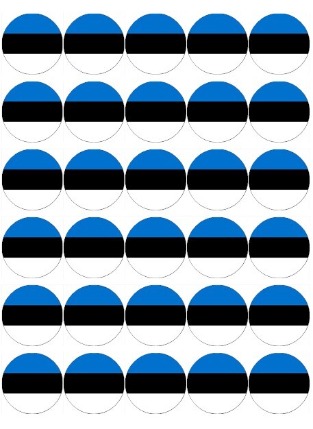 30x Estonia Flag Cupcake Toppers Edible Wafer Paper Fairy Cake Toppers