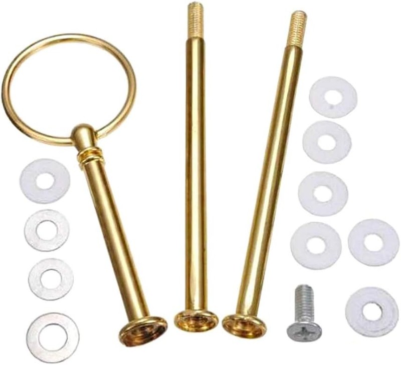 1Set 3 Tier Heavy Duty Metal Cake Stand Handle Fruit Dessert Cupcake Plate Stand